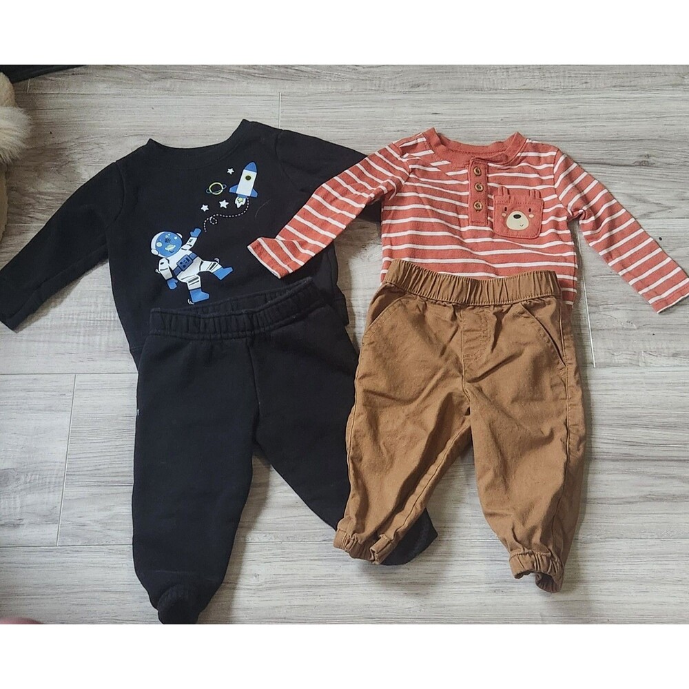 Garanimals‎ Baby Outfit Set 6-9M 4pc Space Bear Bodysuit Sweatshirt Pants